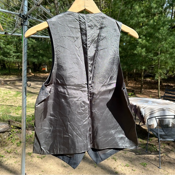 Gray Pinstripe Waistcoat Vest - Picture 4 of 6